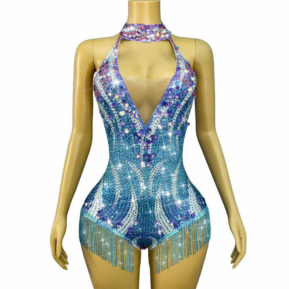 Women Fashion Photoshoot - Sexy Twinkling Seashell Sequins Crystals Chains