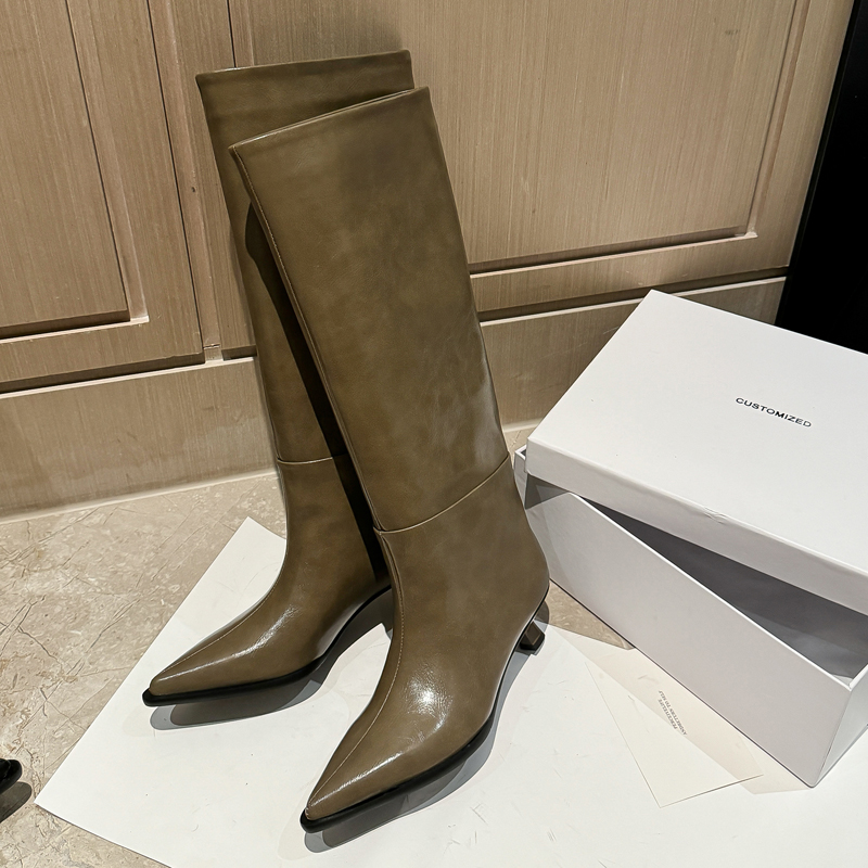 QUTAA Fashion News Women Knee  - Women'S Fashion Knee High Boots 评论和价格