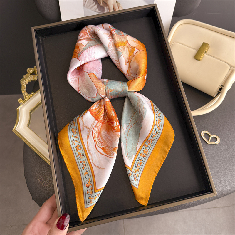2026 New Floral Print Hijab Si - Women Fashion Necktie 评论和价格