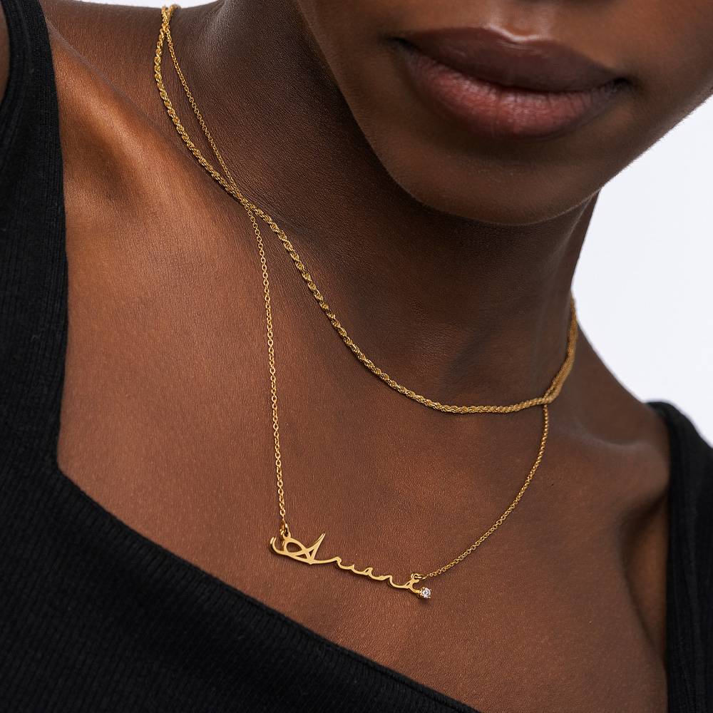 NAME NECKLACE WITH DIAMOND - G - Women Fashion Names 评论和价格