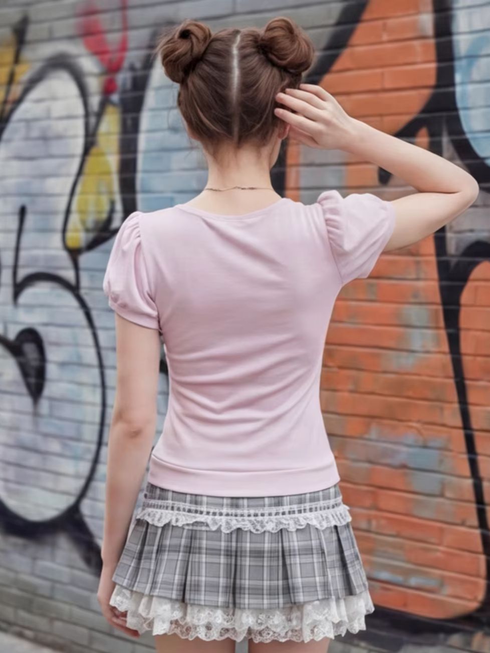 Women's pink lace patchwork to - Women Fashion Photoshoot 评论和价格
