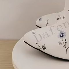 White Floral Print Knee High B - Women'S Fashion Knee High Boots 评论和价格