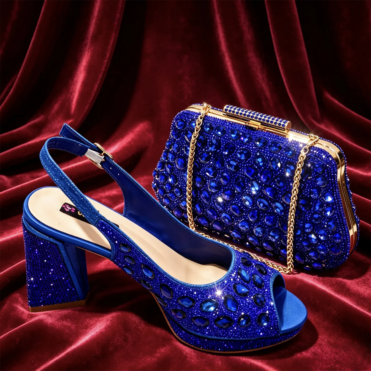 Royal Blue Full Rhinestone Pee - Women'S Fashion Jewellery 评论和价格