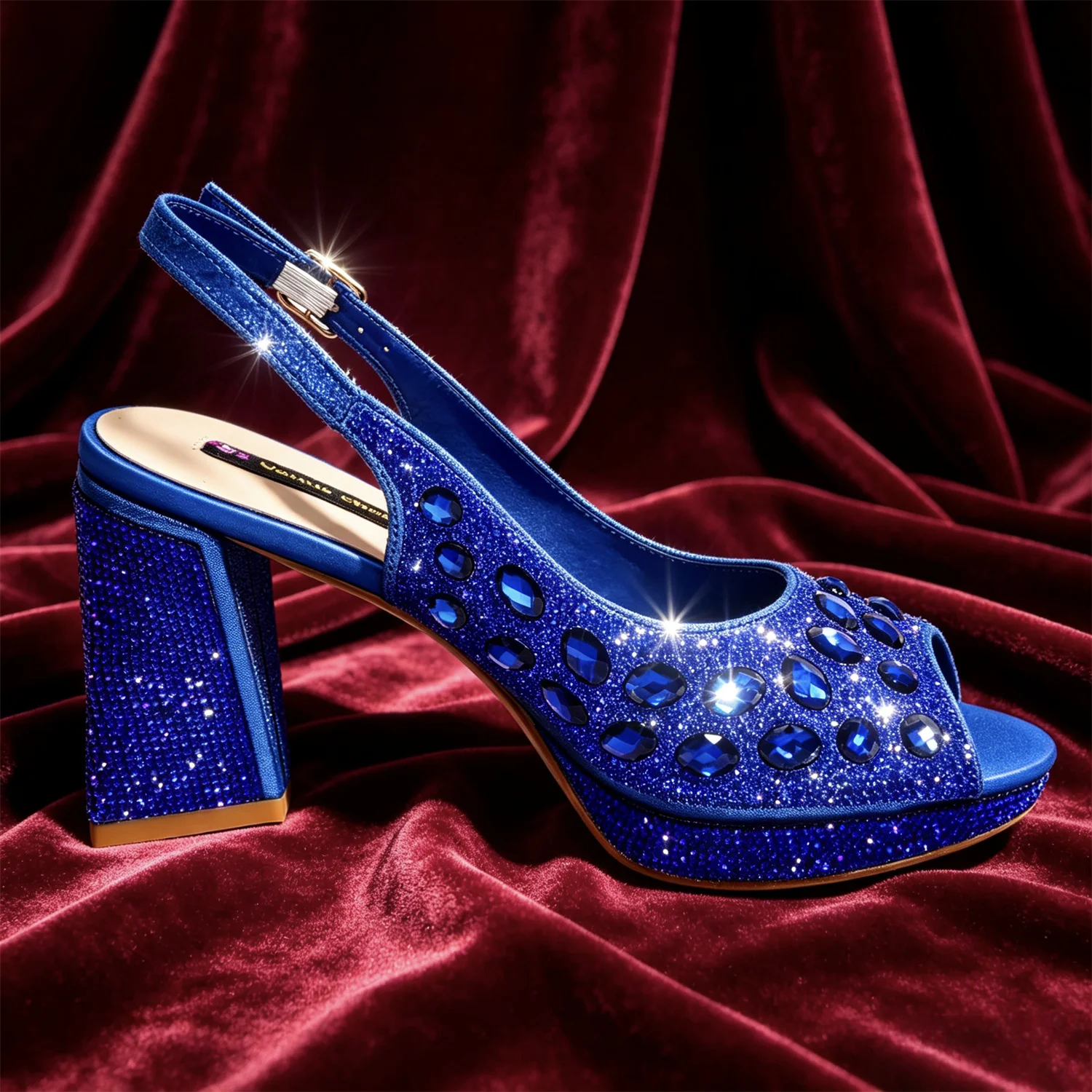 Royal Blue Full Rhinestone Pee - Women'S Fashion Jewellery 评论和价格