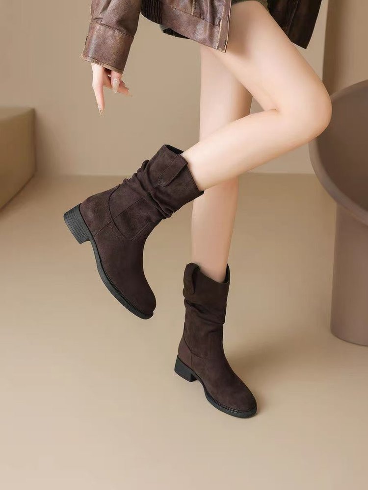 Retro Maillard Style Faux Sued - Women'S Fashion Korea 评论和价格