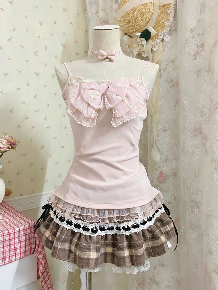 Japanese Sweet Three Piece Set - Lace Trim Cami 评论和价格